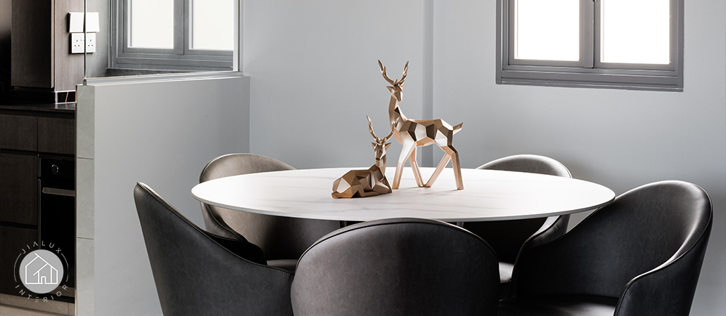 A modern dining area in a Singapore home